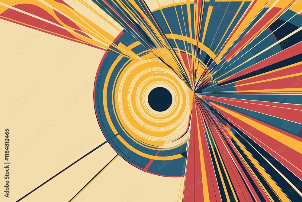 Poster dynamic abstract art displaying vibrant colors and lines digital artwork modern design creative envi