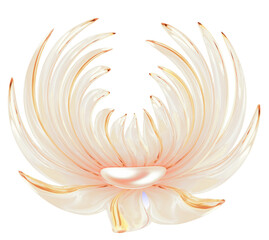 illustration of a flower with a pearl on a white background