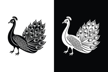 Peacock icon vector on White Background ,Vector Art Illustration on white background.