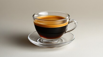 Espresso, glass cup, saucer, studio, crema, beverage, background, coffee, drink, website