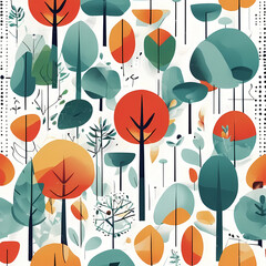 seamless pattern with autumn leaves