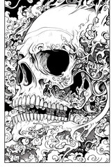 The Eightfold Path Buddhism black and white illustration