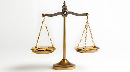 A scale balancing gold coins on one side and a house on the other symbolizing financial decision-making.
