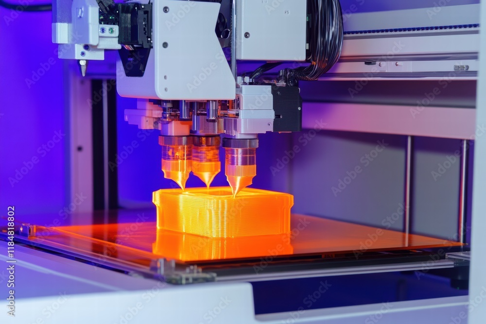 Poster printer producing science prototypes in a high-tech laboratory environment
