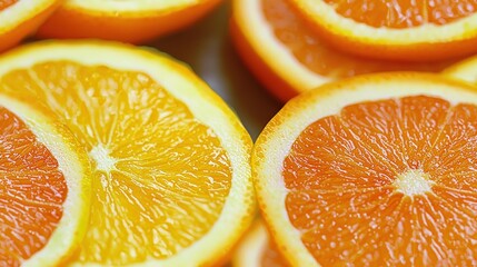 Juicy orange slices, vibrant citrus fruit