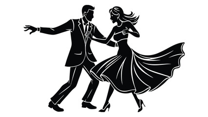 Flat design dancer silhouette