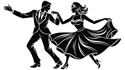 Fototapeta premium Flat design dancer silhouette