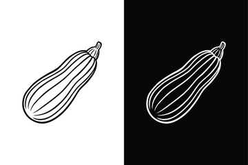 Zucchini icon vector on White Background ,Vector Art Illustration on white background.
