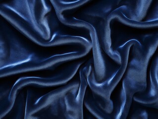 Fototapeta premium Draped Dark Blue Luxurious Silk Fabric Texture