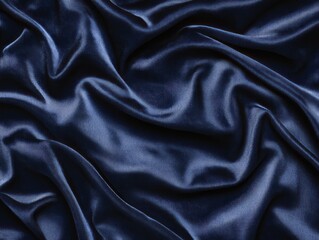 Obraz premium Deep Blue Draped Silk Fabric Texture Background