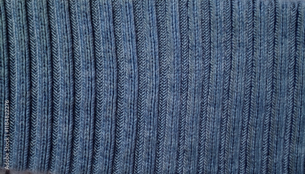 Poster close-up of blue knitted cable pattern texture with intricate braided design for fabric background, 
