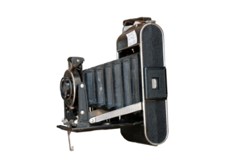 old retro vintage camera on transparent background