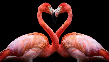 Pink flamingo portrait love