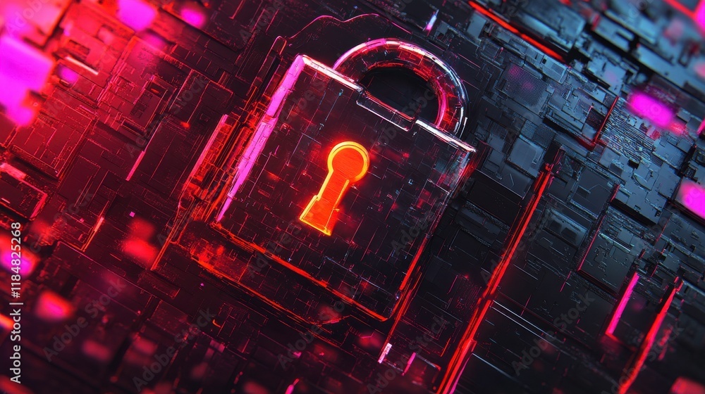 Poster digital protection and encryption concept background