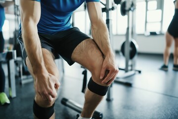 Physiotherapist Provides Knee Massage to Athlete for Rehabilitation and Recovery from Injury