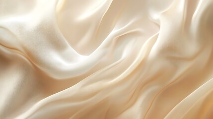 Fototapeta premium Elegant Draped Beige Silk Fabric Texture