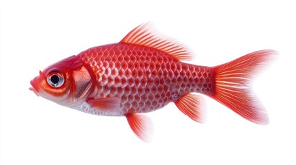 Fototapeta premium Dynamic goldfish swimming in clear water aquatic environment close-up photography vibrant colors