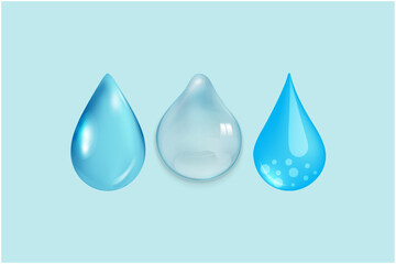 3D water drop on white isolated with clipping path