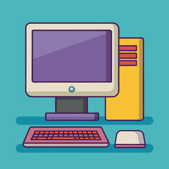 dekstop computer vector