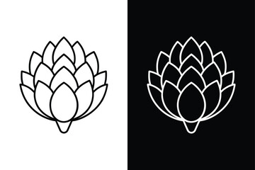 Artichoke icon vector on White Background ,Vector Art Illustration on white background.