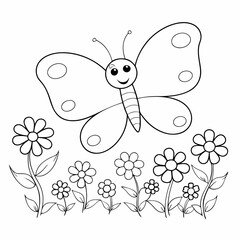 butterfly and flowers