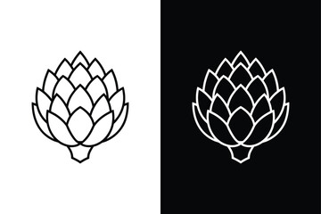 Artichoke icon vector on White Background ,Vector Art Illustration on white background.