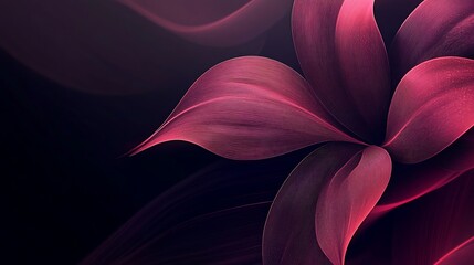 Abstract Crimson Flower Petals Dark Background