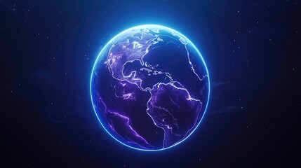 Naklejka premium Dynamic earth visuals space digital art cosmic environment aerial view global connection concept