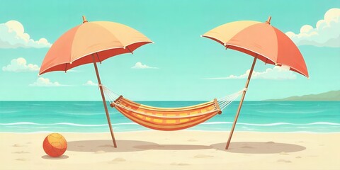 Beach Hammock Relaxation Summer Vacation Idyll