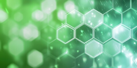 Dynamic green hexagonal patterns abstract background digital art vivid atmosphere close-up visual design concepts