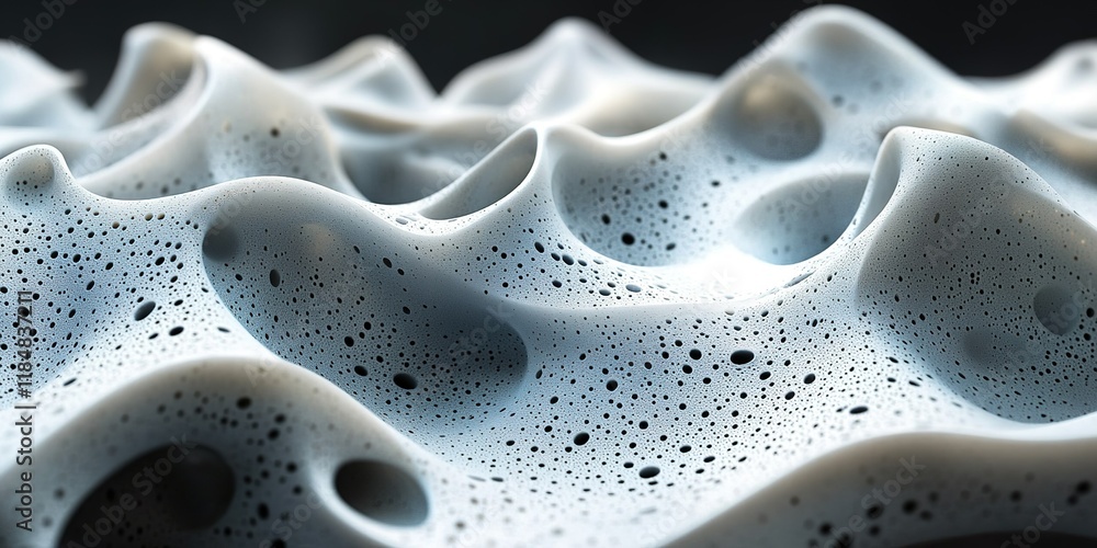 Poster abstract close-up of textured surface with organic patterns and speckled details captured in soft li