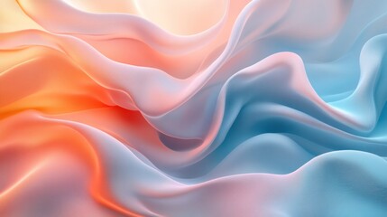 Fototapeta premium Abstract flowing fabric with soft pastel colors.