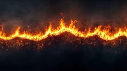 Intense wildfire blaze spreads across mountain ridge california nature photography dramatic aerial view fire safety awareness