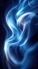 Obraz premium Abstract, flowing, vibrant blue and light-blue smoke or fire design.