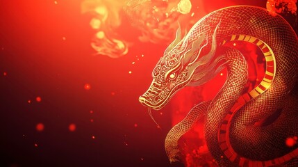 Obraz premium Intricate Zodiac Illustration in Red and Gold