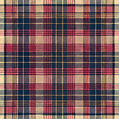 Obraz premium Classic plaid pattern in red. beige. and navy.