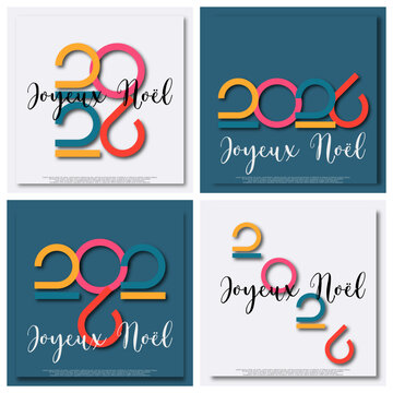 Joyeux No&euml;l 2026 - vecteur pour affiche banni&egrave;re salutation et c&eacute;l&eacute;bration dde No&euml;l 2026.