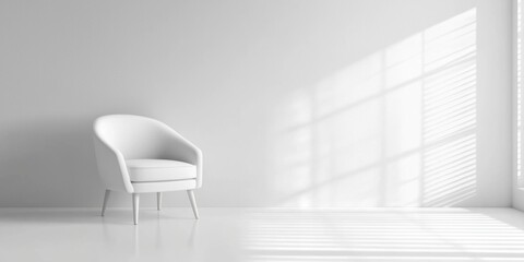 Minimalist living room design white chair in modern space bright natural light contemporary aesthetic