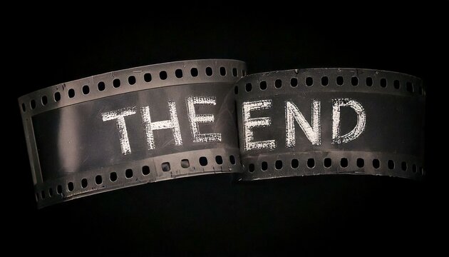 Generated image : The end sur une vieille pellicule de film