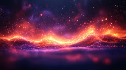 Obraz premium Abstract glowing particles wave background. (1)