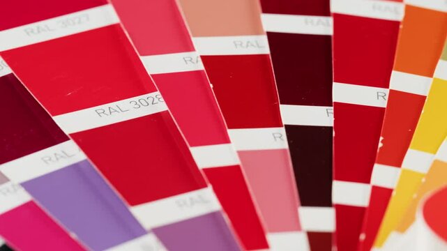 Color pallet, choosing the color by designer, furniture real estate or construction works. Creative graphic designer workspace, Work space of architect.