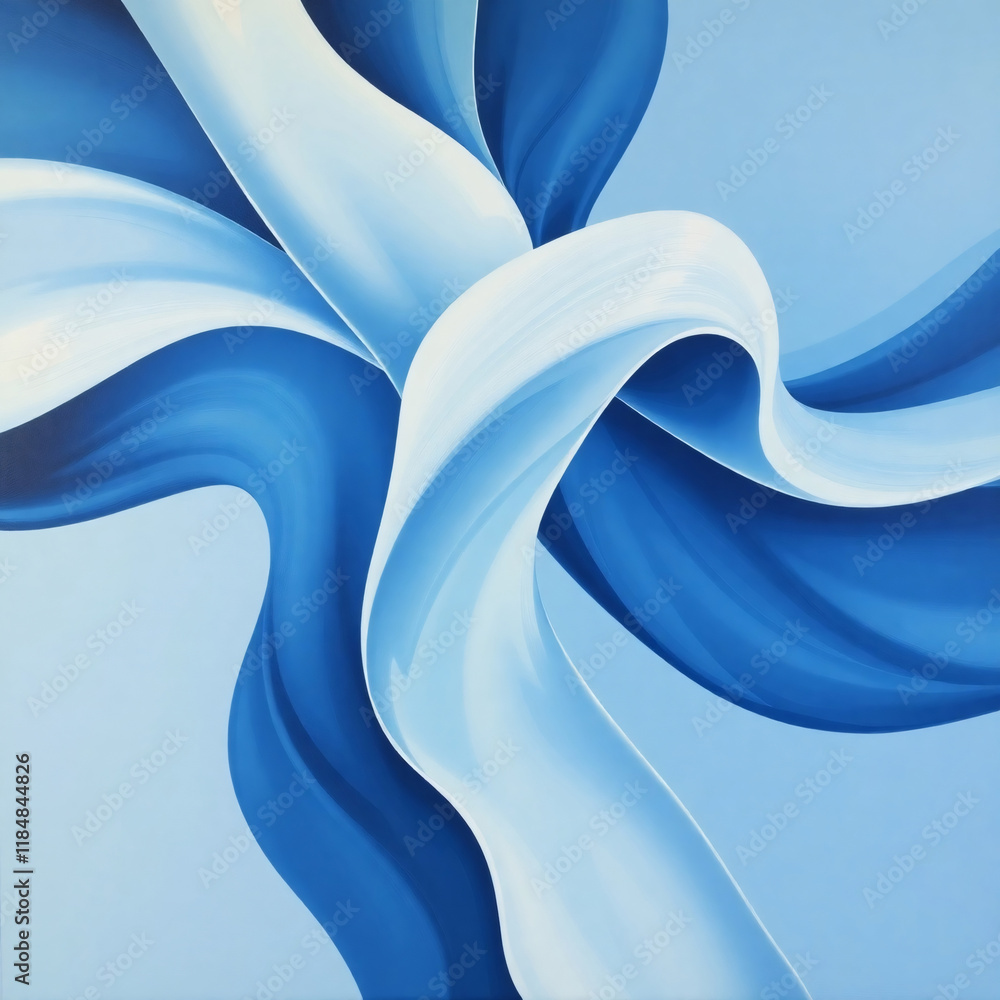Aufkleber a flowing blue abstract digital artwork, featuring curved shapes and depth, creating a mesmerizing v