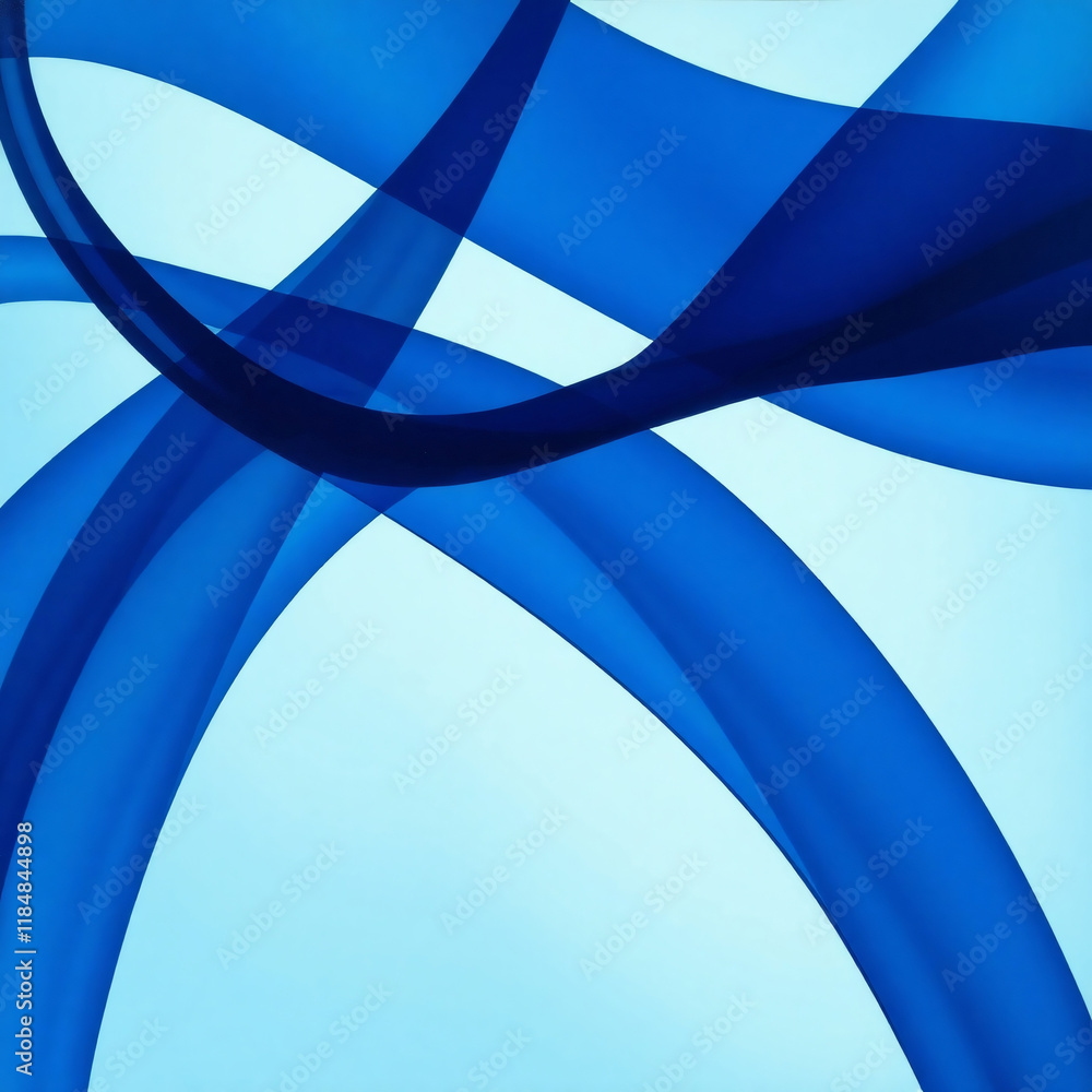 Aufkleber a flowing blue abstract digital artwork, featuring curved shapes and depth, creating a mesmerizing v