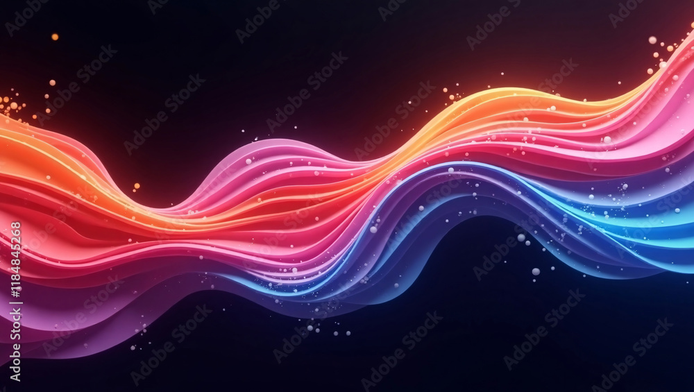 Poster a flowing blue abstract digital artwork, featuring curved shapes and depth, creating a mesmerizing v