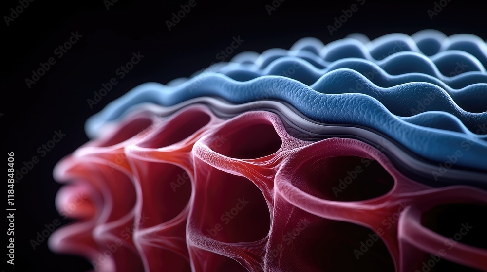 Poster exploring organic patterns in science digital art unique textures studio setting close-up view abstr