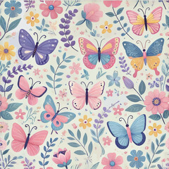 BUSY BUTTERFLIES PRINT DESIGN IN VECTOR