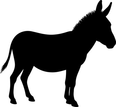 recommend clip art: donkey illustration, donkey silhouette vector, donkey silhouette on transparent background, donkey silhouette isolated on white