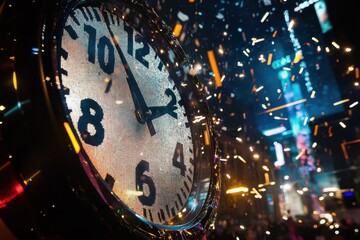 Excitement builds as the countdown clock ticks down to the New Year in a vibrant celebration