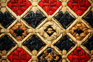 Taiwanese indigenous weaving pattern with natural motifs for cultural and artistic designs