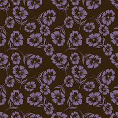 Cute hand drawn floral seamless pattern background